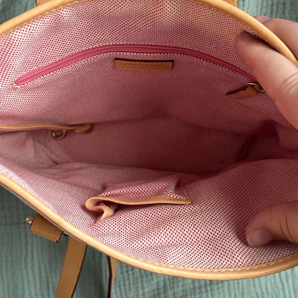 Vintage Dooney & Bourke Pink Polka Dot Leather Bucket Bag - Picture 8 of 9